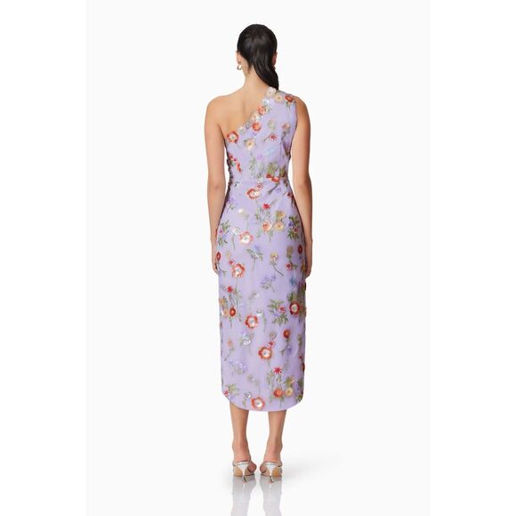 Elliatt Naya One Shoulder Midi Dress in Purple Cocktail Party Dress size S NWT - Picture 4 of 9
